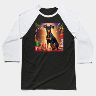 christmas style Manchester terrier Baseball T-Shirt